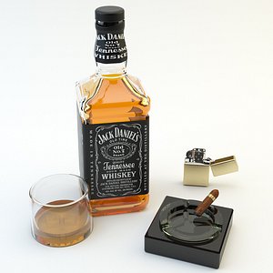 jack daniels zippo cigar 3d model