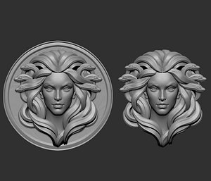 digital 3D sculpture of Medusa