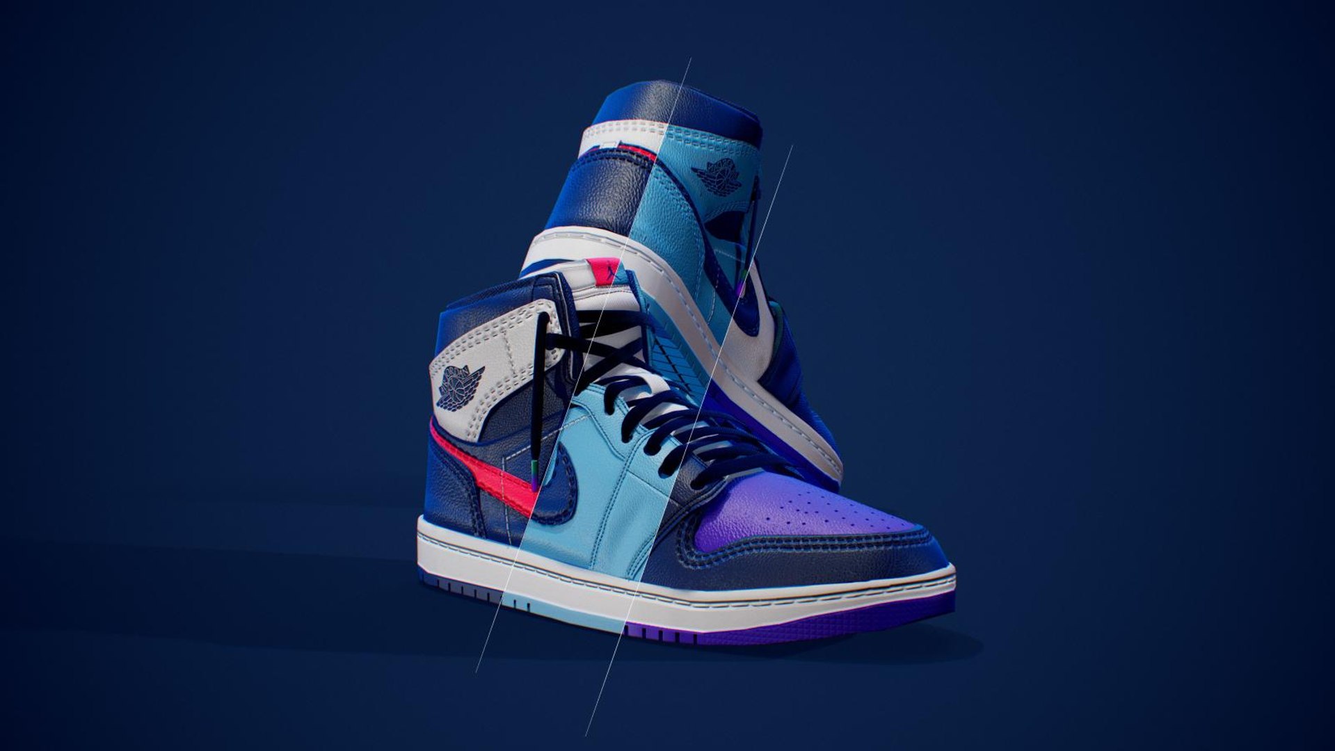 Nike Jordan 1 - Travis Scott - Shoe - Sneaker 3D model