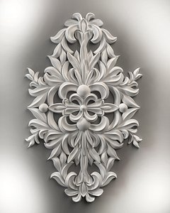 Wall decor flowers with leaves for milling CNC machines 3D model