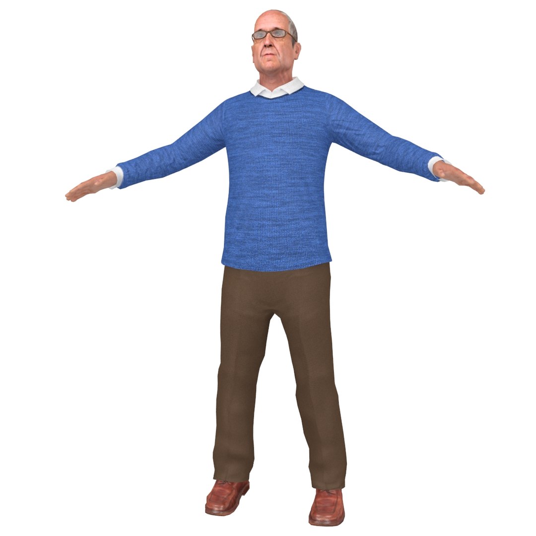 3D Model Rigged Old Man - TurboSquid 1293876