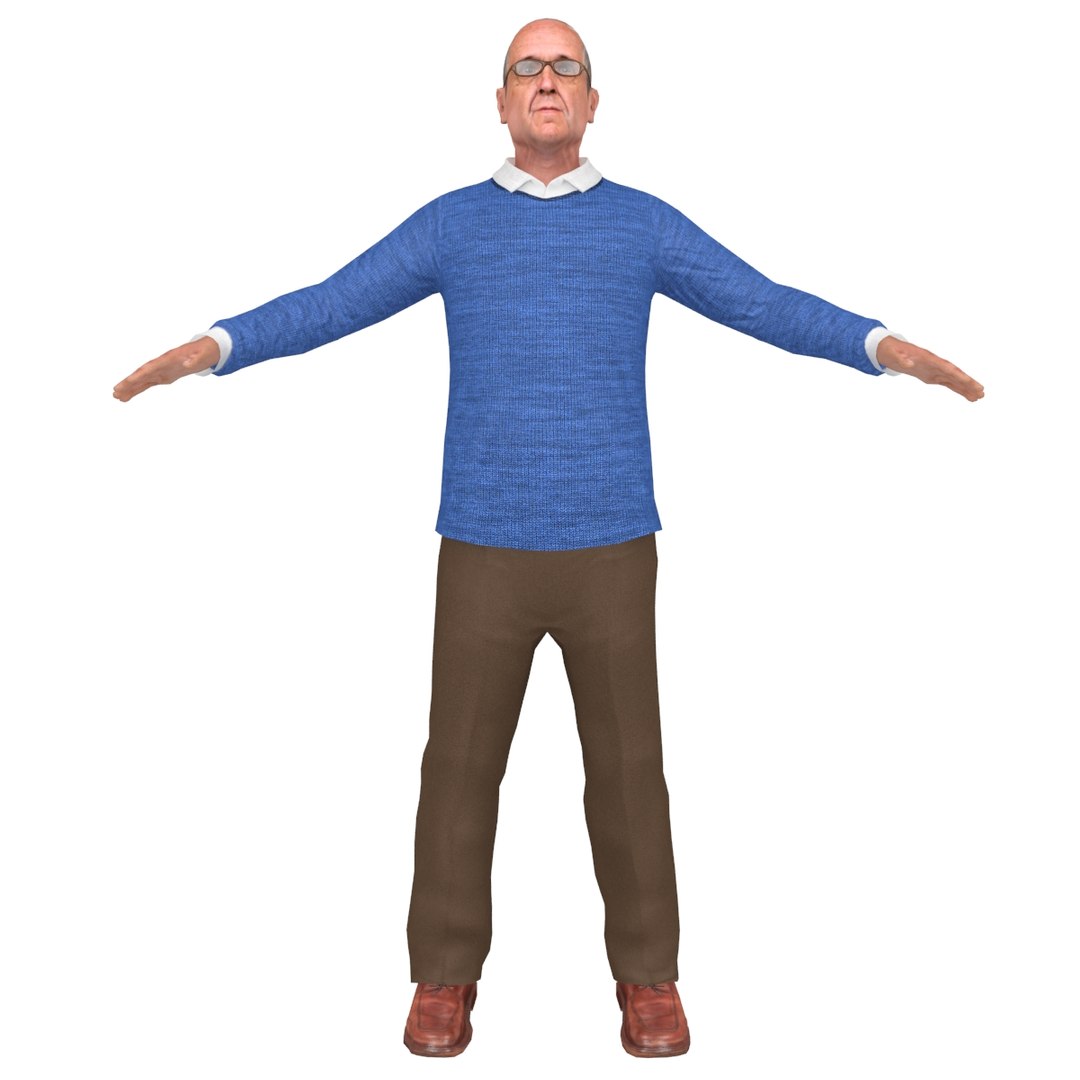 3D Model Rigged Old Man - TurboSquid 1293876