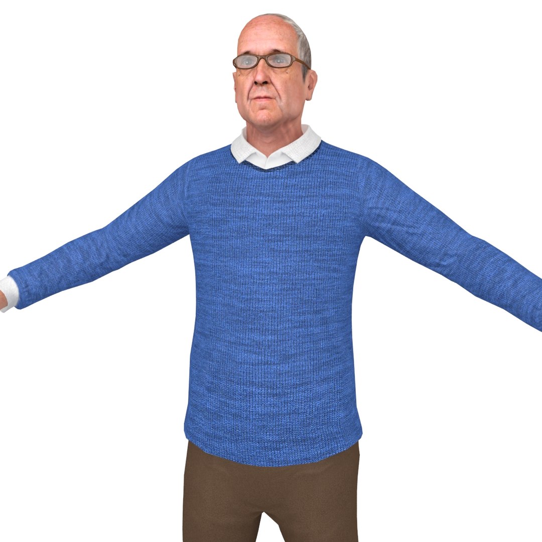 3D Model Rigged Old Man - TurboSquid 1293876