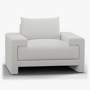 3D Camden Chair White Fabric CB2 model