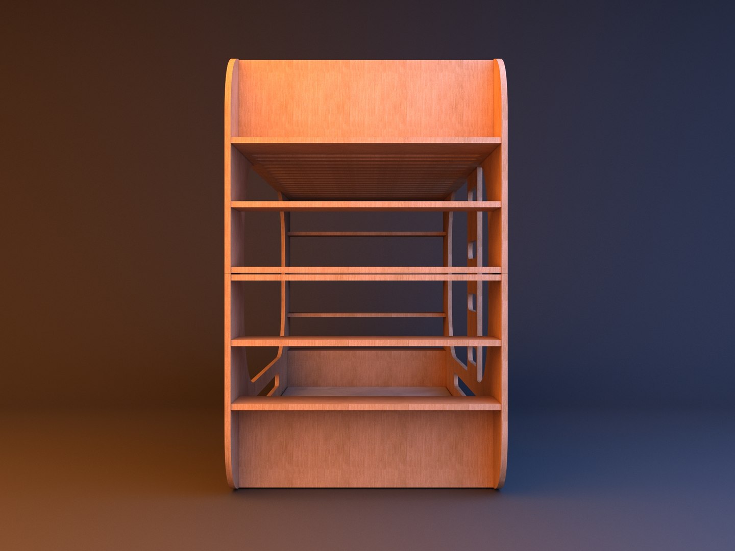 3D Kids wood bunk bed model - TurboSquid 1841897