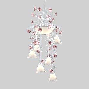 3D chandelier fiori di rose model