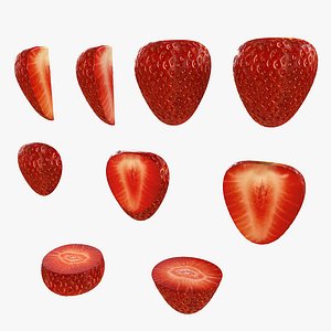 3d model strawberry fruit set berry