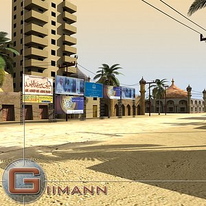 Arab town low poly