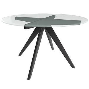 120cm Anders Round Glass-Top Dining Table model