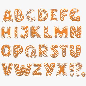 Gingerbread Cookies Alphabet 3D model