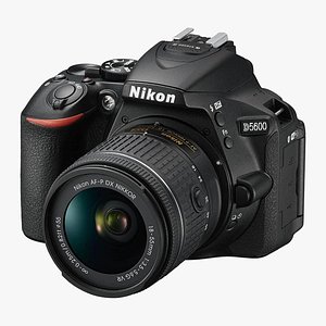 Nikon D5600  AF-P 18-55 VR DSLR Camera - Black 3D model