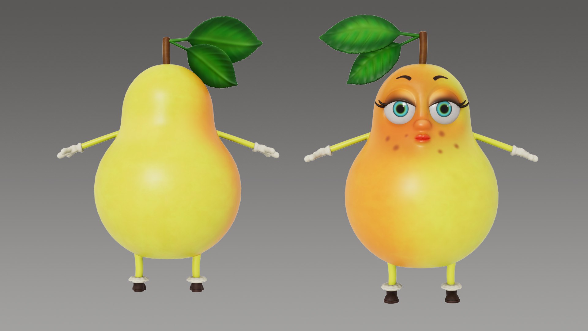 Pear Cartoon Model - TurboSquid 2042266