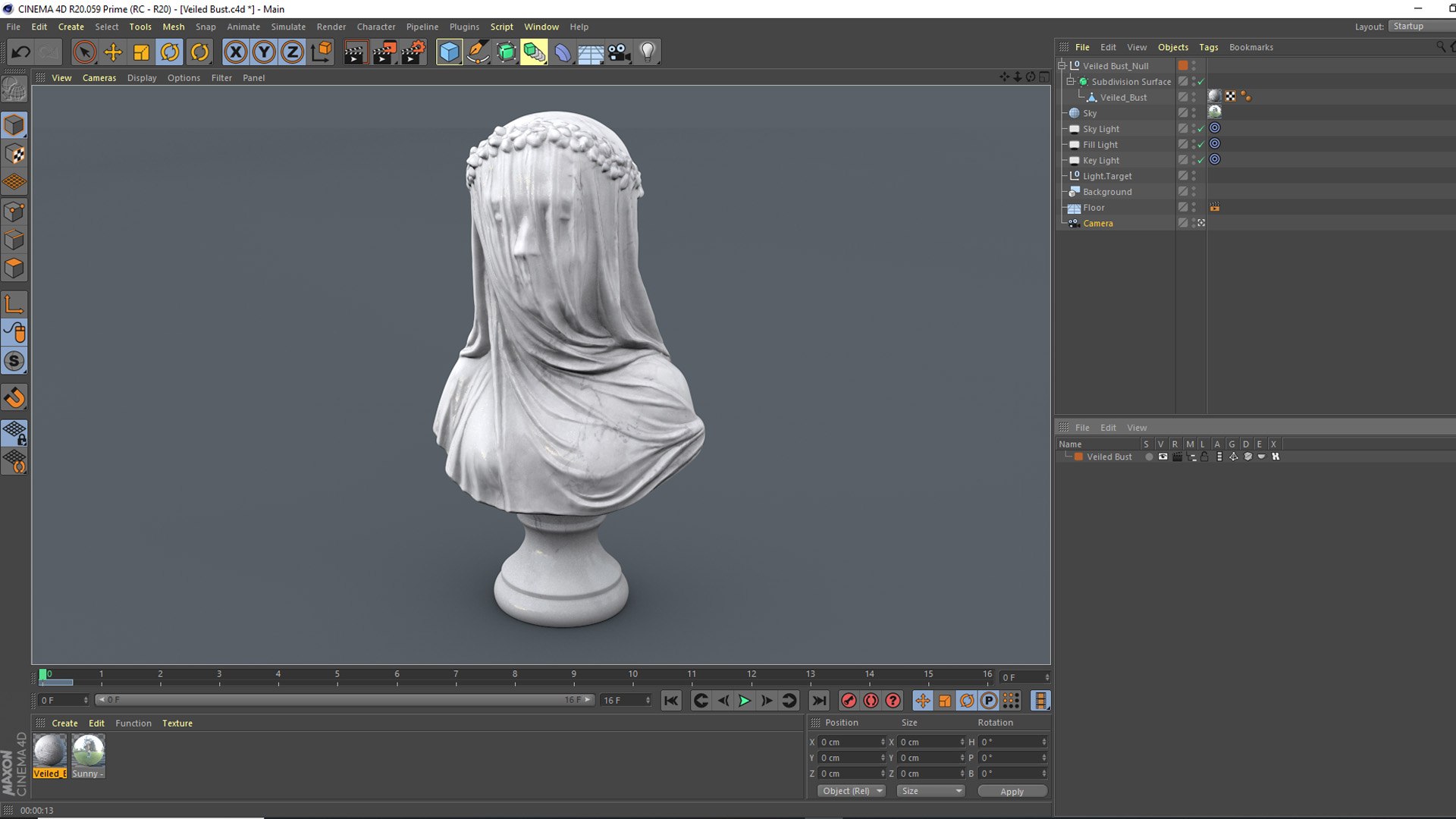3D model Veiled Virgin Bust - TurboSquid 2061317