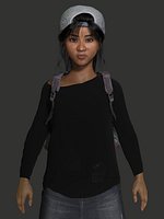 AAA 3D REALISTIC HUMAN CHARACTER - AFRICAN TEENAGE GIRL 02