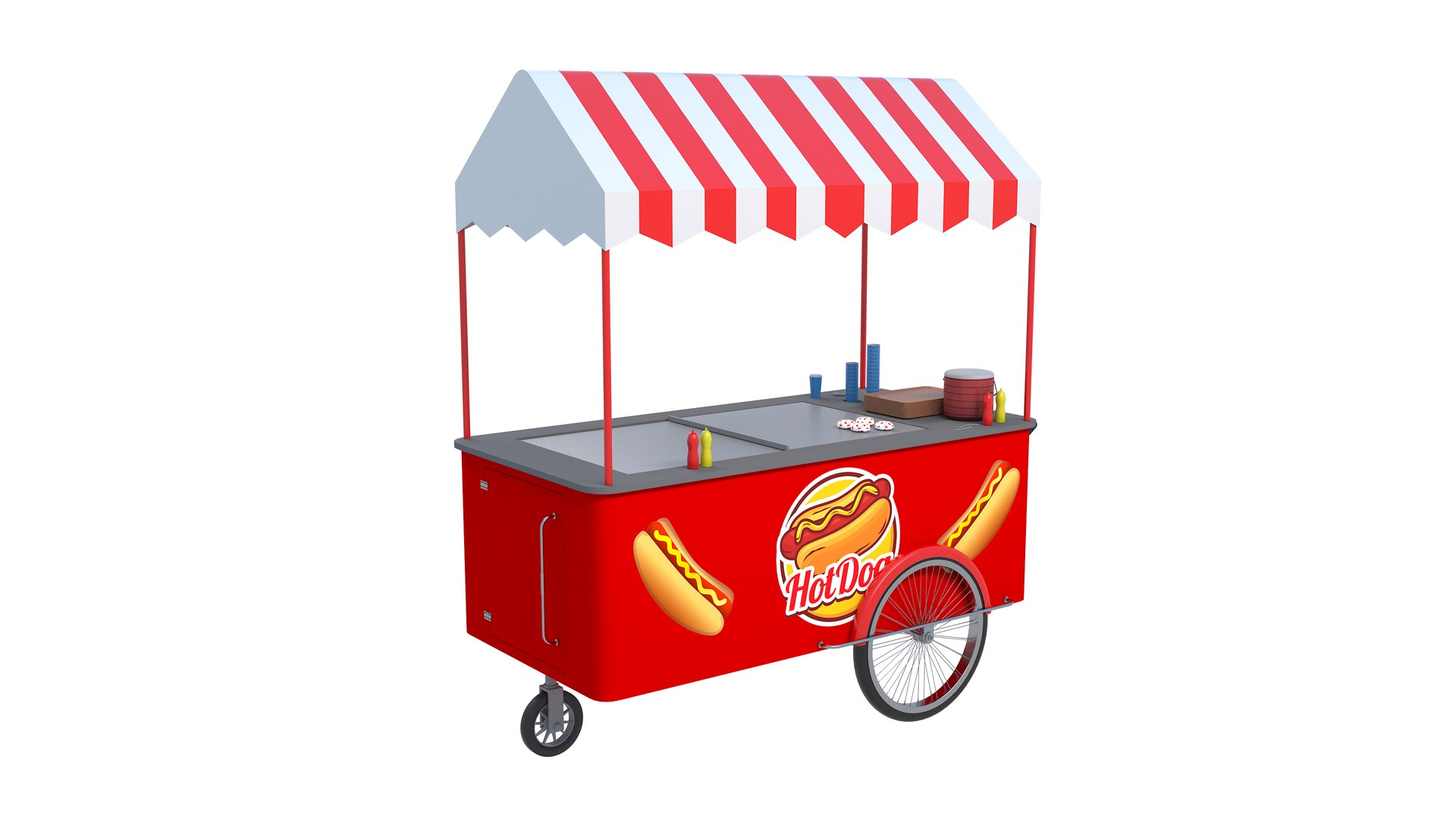 3D Hot Dog Cart - TurboSquid 1795633