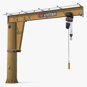 3D model Vetter Industrial Jib Crane with Electric Hoist