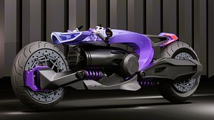 3D Sci-Fi EV Concept Bike model