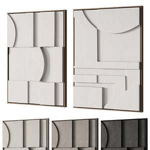 3D model 297 frame artwork 07 relief wall art 01