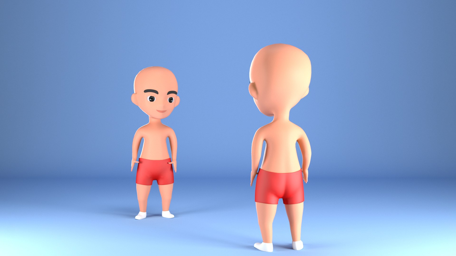 GuddCartoon Boy Guddu Rigged Character Low-poly 3D Modelu 3ds Max 3D ...