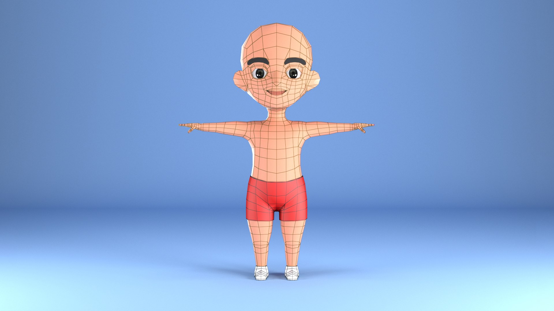 GuddCartoon Boy Guddu Rigged Character Low-poly 3D Modelu 3ds Max 3D ...