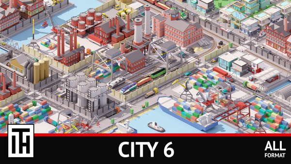 3D pack city 6 tiles