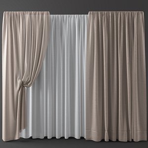 3d model curtains blinds