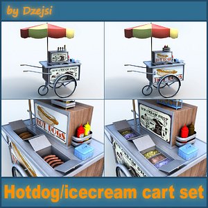 3d model hot dog cart ice cream