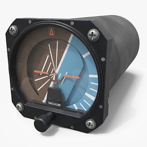 Aircraft Attitude Indicator with Internal Mechanism Rigged for Cinema 4D 3D model