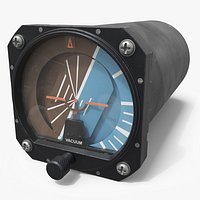 Aircraft Attitude Indicator with Internal Mechanism Rigged for Cinema 4D
