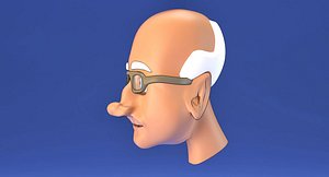 3D model old man face