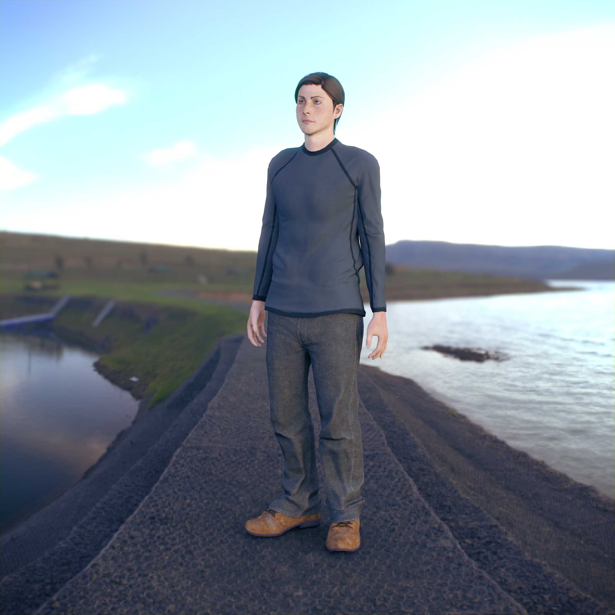 Junge männliche Charakter Casual Model VR / AR / Low-Poly 3D-Modell 3D ...