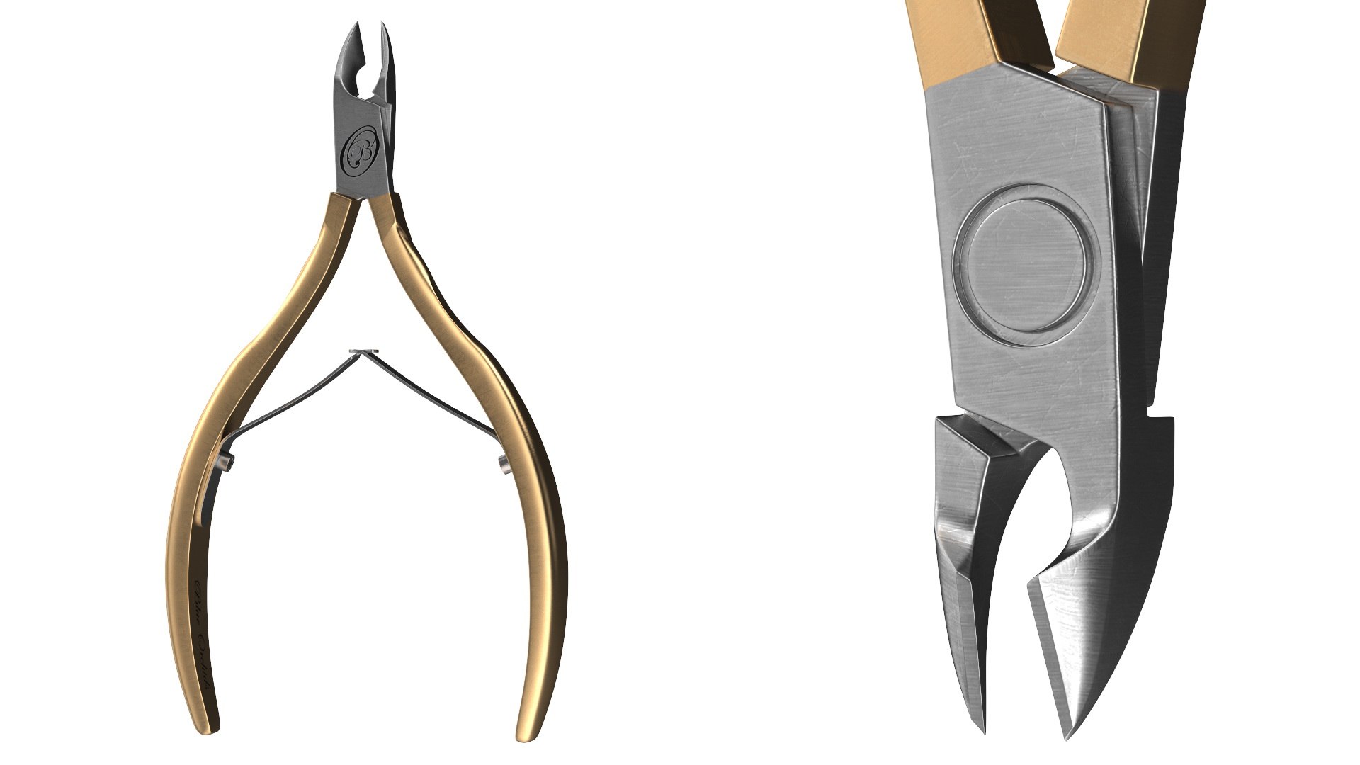 BlueOrchids Professional Cuticle Nipper Gold 3D model preview