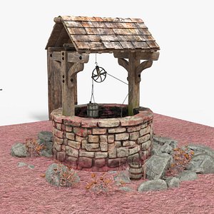 Wishing Well low-poly 3d model