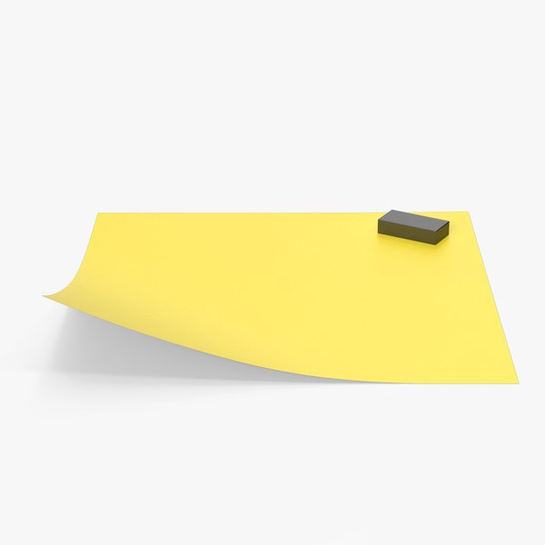 3D Yellow Sticky Note With Magnet model - TurboSquid 1874469