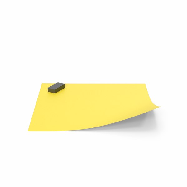 3D Yellow Sticky Note With Magnet model - TurboSquid 1874469