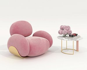 Modern Coffee Table and Armchair 60 3D model