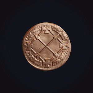 medieval copper coin 3D