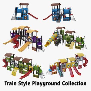 Train Style Playground Pack 3D Model Collection 3D model