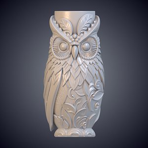 Owl Vase Sculpture 3D Model PM-24