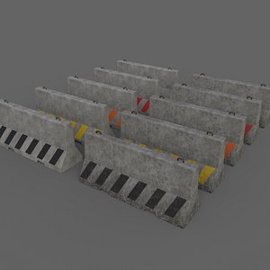 3D PBR Concrete Barrier V4