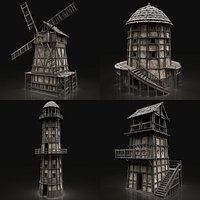 ENTERABLE HIGH TOWER WATCHTOWER COLLECTION BUILDINGS