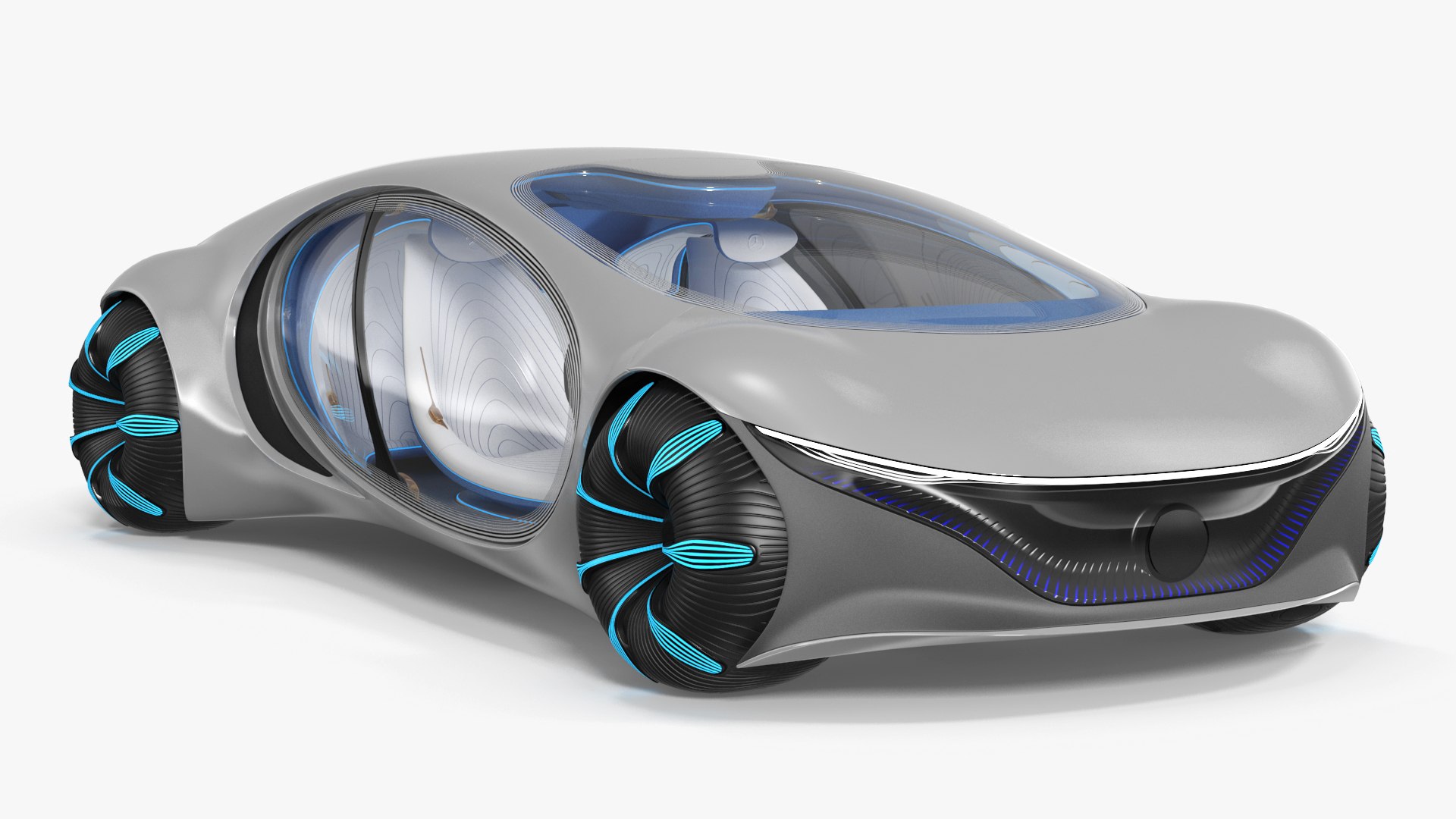 Futuristic Electric Car 3D model preview