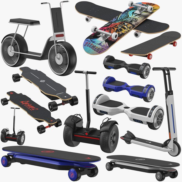 3D Skateboards And Scooters Collection model