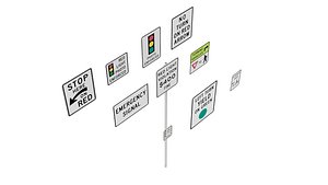 3D model road sign series traffic signal