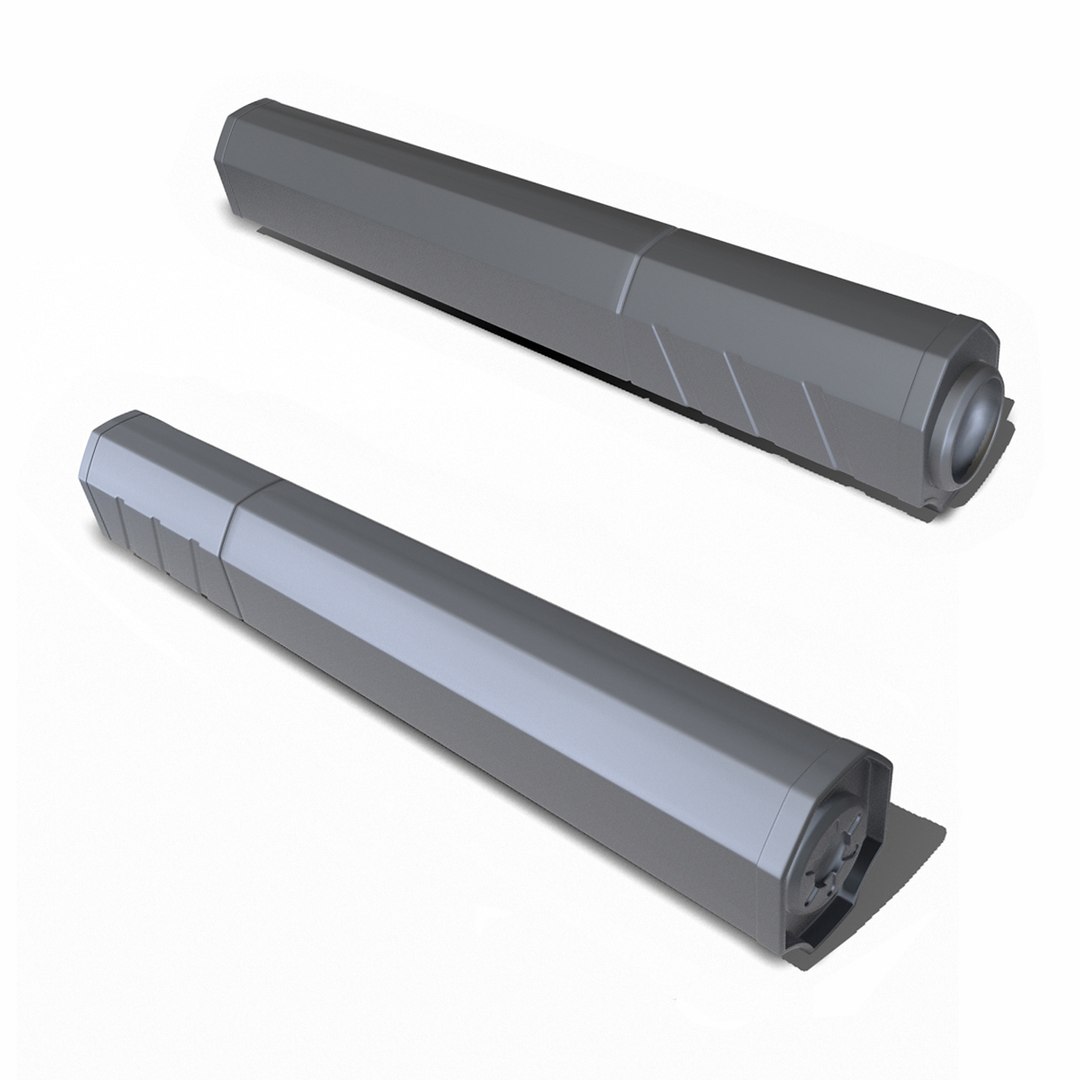 suppressor weapon attachment 3D model https://p.turbosquid.com/ts-thumb/bz/4M46SG/oxUJfPz4/trident_05/jpg/1567002582/1920x1080/fit_q87/89b471e688a9564fb47b14d1112b8b270eed92b3/trident_05.jpg