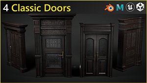 Classic Door Pack- Game Ready 3D model