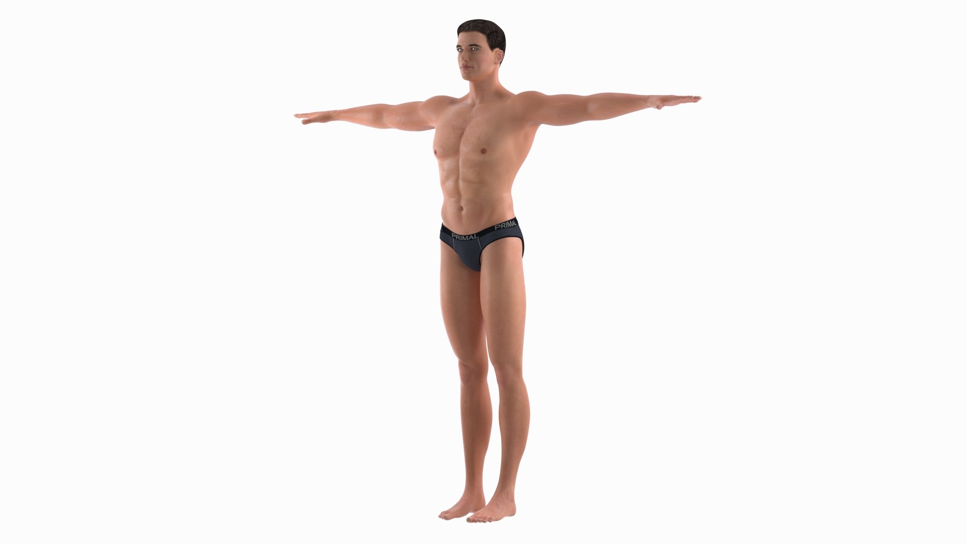 Athletic Man Rigged for Cinema 4D 3D model preview