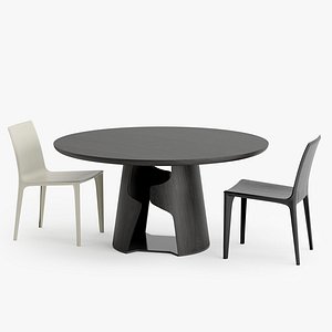 Holly Hunt - Pelle Dining Chair Cava Table 3D model