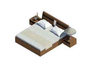3D king bed model