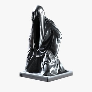 3D Kneeling ghost sculpture